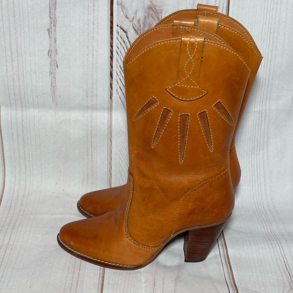 Vintage The Wild Pair Tan Leather Western Boots